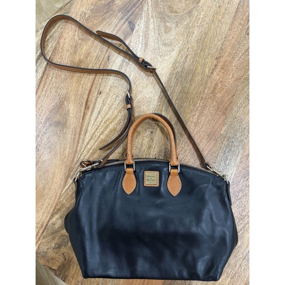 Dooney & Bourke Satchel Black Leather Crossbody Handbag - Picture 1 of 12